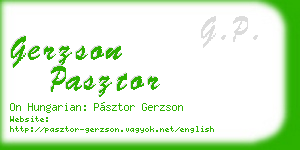 gerzson pasztor business card