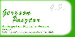 gerzson pasztor business card